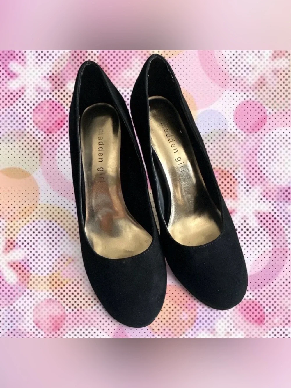 Madden Girl Black Suede Heels